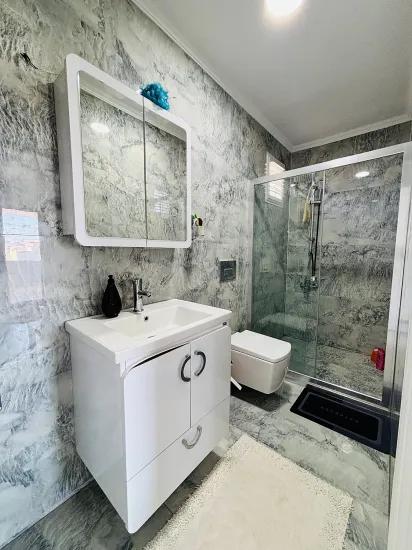 In İzmir Seferihisar Payamlı Viertel 400m zum Meer, mit Garten, 3+1, Villa zu verkaufen