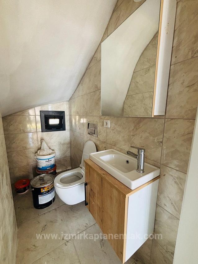 Sea View, Natural Gas Heated, 3+1 Semi-Detached Summer Villa In Akarca, Seferihisar, Izmir