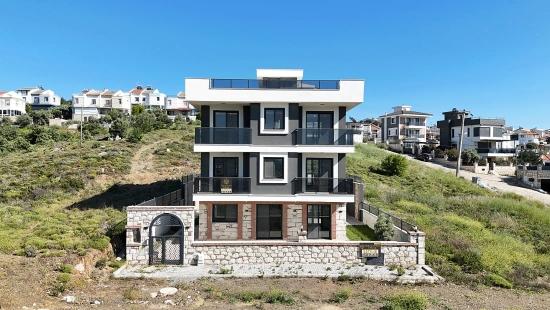 Sea View, 5+1 Detached Triplex Summer Villa With Pool In Akarca, Seferihisar, İzmir