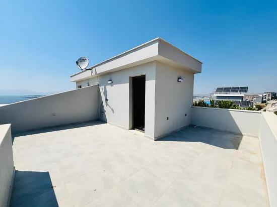 İzmir Seferihisar Tepecik Neighbourhood has a sea view 3+1 for sale Twin villa