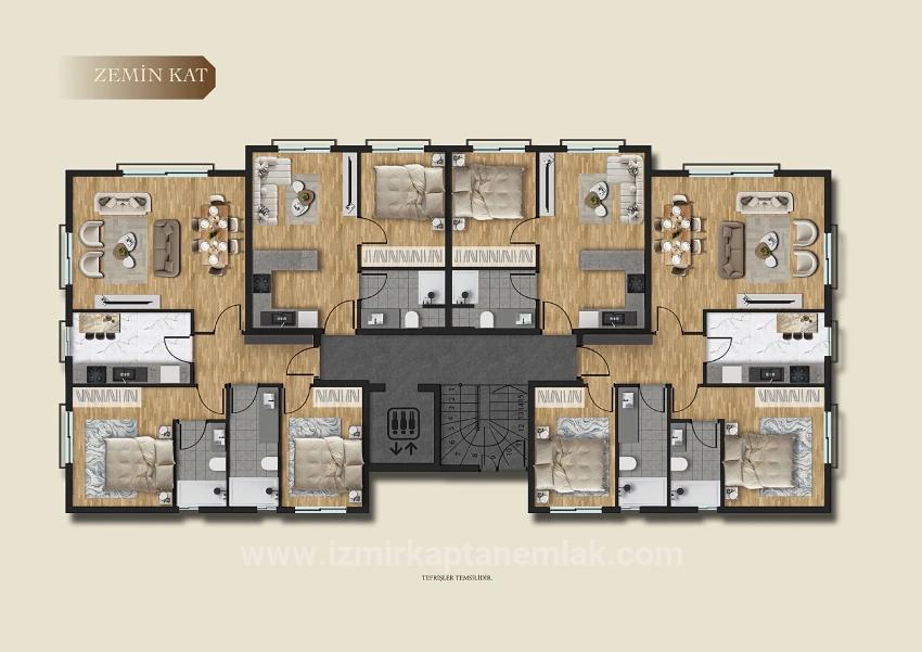  Izmir Seferihisar Çolak İbrahim Bey Mahallesi’nde 1+1 / 2+1 Temelden Daire Fırsatı